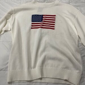 american flag knit crewneck